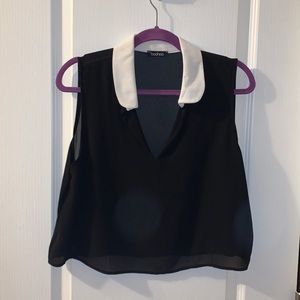 Boohoo white collar blouse